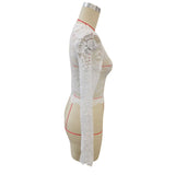 LACE FLORAL PRINT CROPPED SLIM FIT T SHIRT TOP_CWTBLL3431