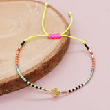 BOHEMIAN RAINBOW RICE BEADED CROSS BRACELET_CWMM3883