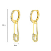 FASHIONABLE DESIGN PAPERCLIP ZIRCONIA EARRINGS_CWAJE5131