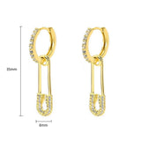FASHIONABLE DESIGN PAPERCLIP ZIRCONIA EARRINGS_CWAJE5131