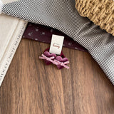 Velvet Bow Heart Clips Kids Sweet Style_Cwaha08369