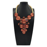 CRYSTAL ALUMINUM WIRE NECKLACE EARRING SET_CWMM4969