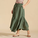 Wave Tie Adjustable Skirt Long Swing Skirt_Cwbss0417