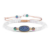 Cwaje3878_Natural Stone Beads Adjustable Braided Bracelet