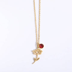 Vintage December Flower Zircon Pendant Bracelet_Cwmm3765