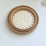 RATTAN COLORFUL SHELL FRUIT TRAY THREE PIECE SET_CWMM4428