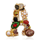 Cwaje2565_Letter Pearl Rhinestone Oil Painting Brooch