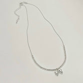 NEW HIGH END VERSATILE BOW PENDANT NECKLACE_CWAJE3054