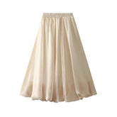 SHINY SILK PEARLESCENT FLOWER PETAL SKIRT_CWBMS0285