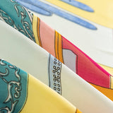 GEOMETRIC FLORAL SATIN SQUARE SCARF FOR WOMEN_CWASC0495