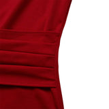 SOLID COLOR ROUND NECK HIP COMMUTER DRESS_CWDMD3699