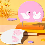 KIDS SILICONE SWIM CAP CUTE SWAN PRINT FOR GIRLS_CWMM6778