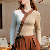 Vintage V-Neck Irregular Personality Sweater