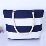 JINGPAI ROPE STRIPED PATCHWORK CANVAS BAG_CUAB0221