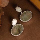 RETRO PERSONALITY NATURAL ABALONE EARRINGS_CWMM4297