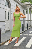 Square Collar Tight Fish Tail Extra Long Dress