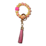 GLOW IN THE DARK SILICONE BEAD BRACELET KEYCHAIN_CWAB5014