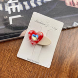 CHILDRENS CUTE HEART SHAPED DIAMOND HAIRPIN_CWAHA0730