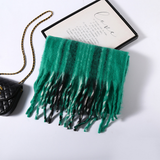 FAUX CASHMERE PLAID SCARF THICK FRINGED WRAP_CWASC2698