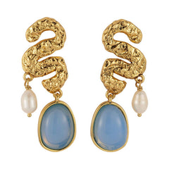 Trendy Snake Texture Stainless Steel Earrings