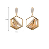 ABALONE DIAMOND ZIRCON PENDANT EARRINGS_CWMM4300