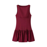 FRENCH STYLE TIE WAIST DRESS CASUAL CHIC_CWDMD5801