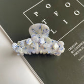 Vintage Rhinestone Acetate Floral Claw Hair Clip_Cwaha1346