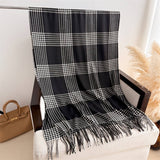 Warm Retro Grid Scarf Shawl For Winter Look_Cwasc2769