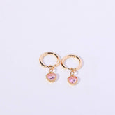 FASHIONABLE HEART BIRTHSTONE EARRINGS_CWMM5350
