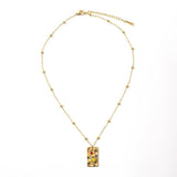 18K STAINLESS STEEL MULTICOLOR GEMSTONE NECKLACE_CWMM8888