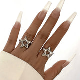 NEW FASHION FIVE POINTED STAR OPEN ALLOY RING_CWMM3238