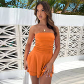 Strapless Ruffle Mini Bodycon Skirt Dress