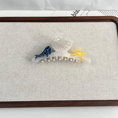 OCEAN DESIGN ACETATE CLAW CLIP WHALE SHELL_CWAHA5890