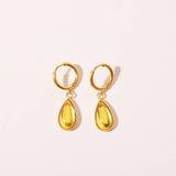 TEARDROP BIRTHSTONE EARRINGS GOLD STAINLESS_CWAJE5032