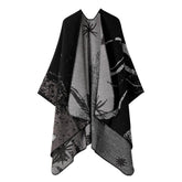 CAPE DARK DOUBLE SIDED WARM OUTER WEAR THICK SHAWL_CWASC2120