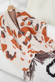 Cwocas0046_Contrast Leopard Print Knitted Fringed Cape