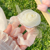 Xianmei Mesh Rose Hair Ring Rubber Band Hair Rope_Cwaha3713