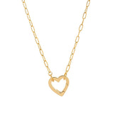 LOOSE RING HEART ROUND PENDANT NECKLACE_CWMM3768
