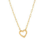 LOOSE RING HEART ROUND PENDANT NECKLACE_CWMM3768