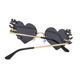 METAL RIMLESS PEARL HEART TEARS SUNGLASSES_CWASG0874