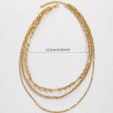 Vintage Elegant Multi-Layered Paperclip Necklace_Cwmm3688