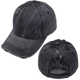 CROSS PONYTAIL BASEBALL CAP VISOR RETRO PEAKED CAP CWAH1220