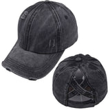 CROSS PONYTAIL BASEBALL CAP VISOR RETRO PEAKED CAP CWAH1220
