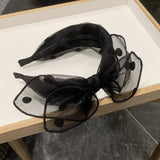 BLACK BIG BOW POLKA DOT HEADBAND_CWAHA2556