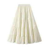 CAKE SKIRT HALF SKIRT BOW A LINE LONG SKIRT_CWBMS0319