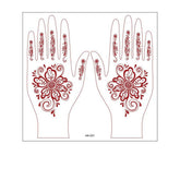 REALISTIC HENNA TATTOO STICKERS BROWN RED LACE_CWMM8361