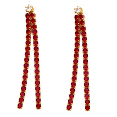 MINIMALIST COLORED DIAMOND TASSEL EARRINGS_CWAJE1022