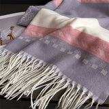 Winter Plaid Colorblock Tassel Scarf Wrap Unisex_Cwasc03273