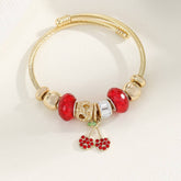 Unique Beaded Bracelet With Flower Eye Pendant_Cwmm8589