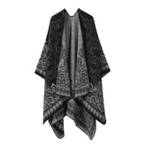 CAPE DARK DOUBLE SIDED WARM OUTER WEAR THICK SHAWL_CWASC2118